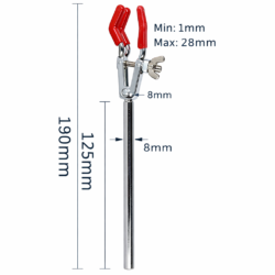 3-Prong Lab Clamp, Single Adjust, Rubber-Tipped Jaws – view 2