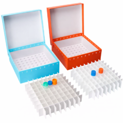 Cardboard Freezer Storage Box, 2 inch Height, Attached Lid, 5/Pack – view 2