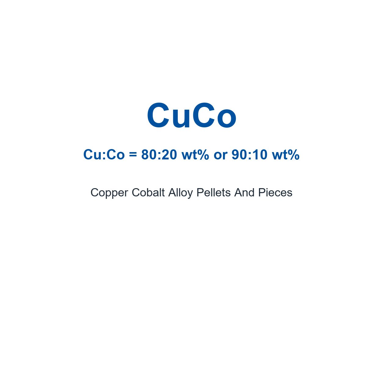 Copper Cobalt Alloy (CuCo) Pellets And Pieces, 99.9% Purity