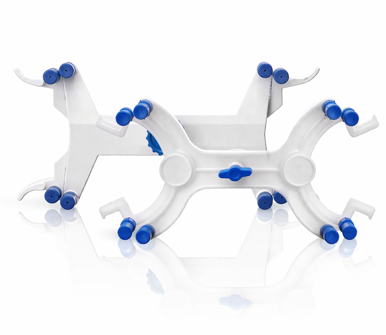 Double Burette Clamp, Butterfly Style, Spring-Loaded Jaws with Rubber Pads