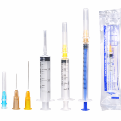 Disposable Plastic Lab Syringe with Needle, Sterile, Luer Slip