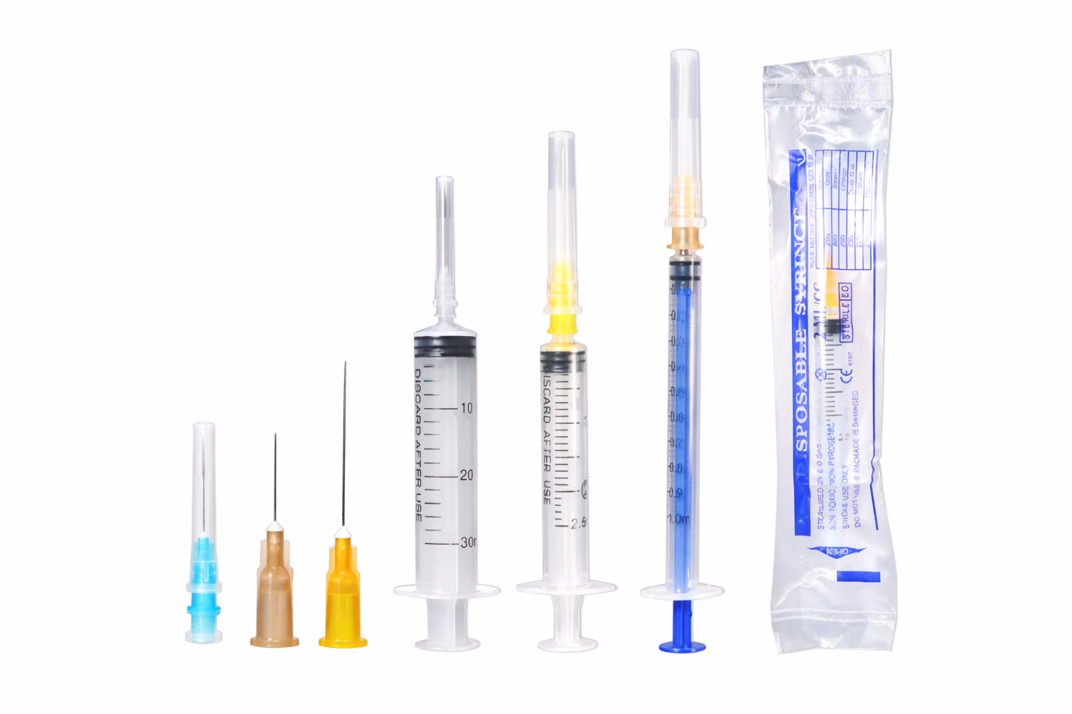 Disposable Plastic Lab Syringe with Needle, Sterile, Luer Slip