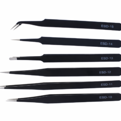 ESD Anti-Static Precision Tweezers Set, 6-Piece, Stainless Steel