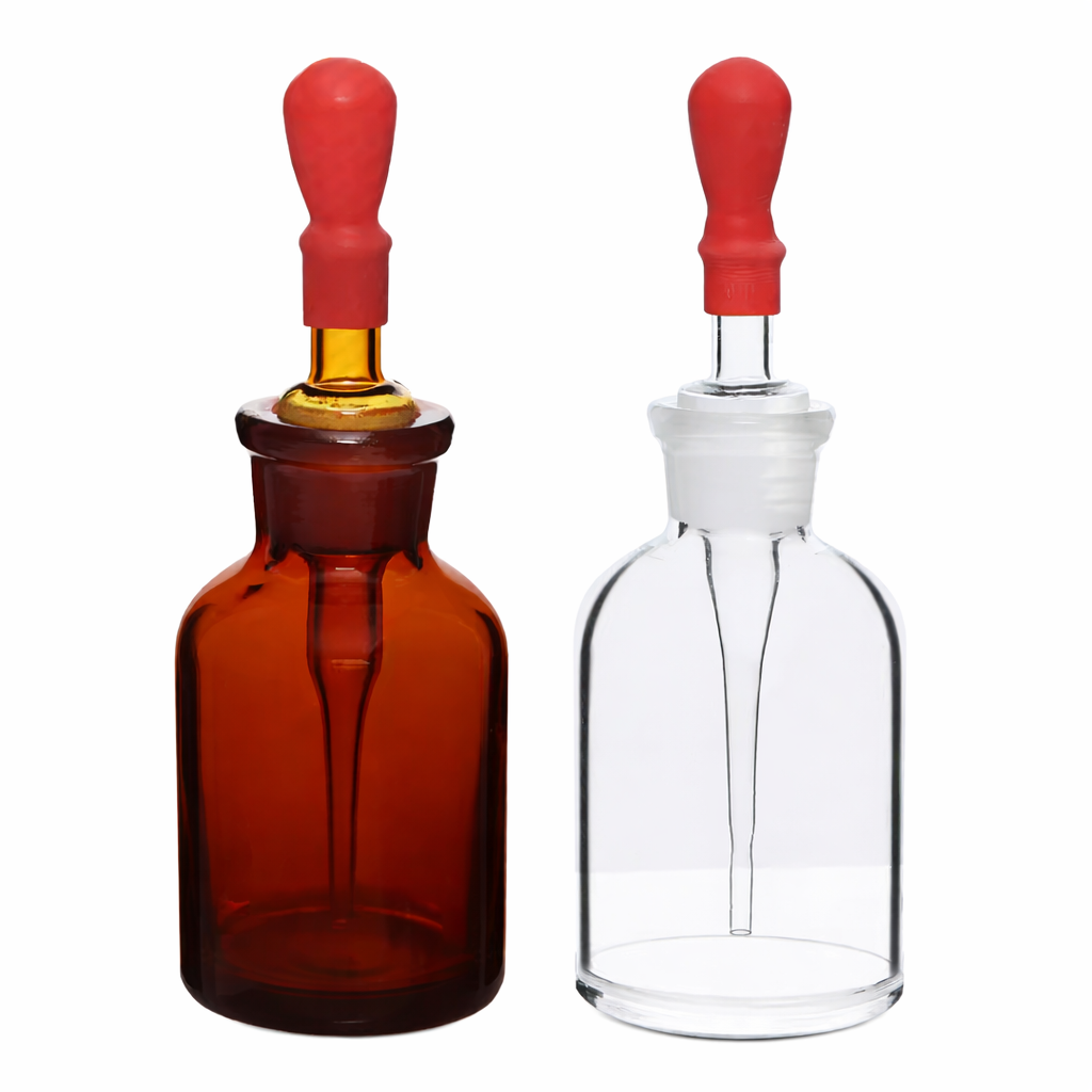 Glass Dropping Bottles with Rubber Bulb
