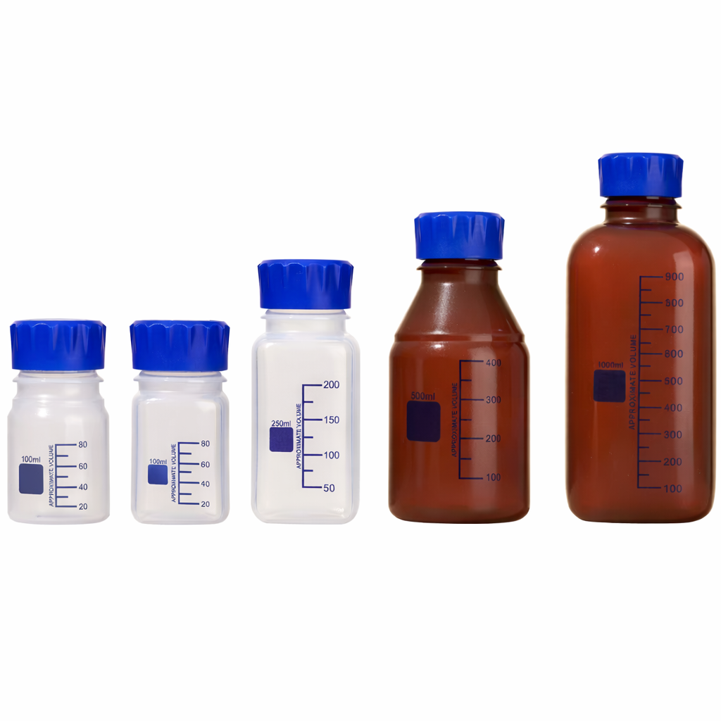 Polypropylene Wide-Mouth Reagent Bottles, GL45 Cap