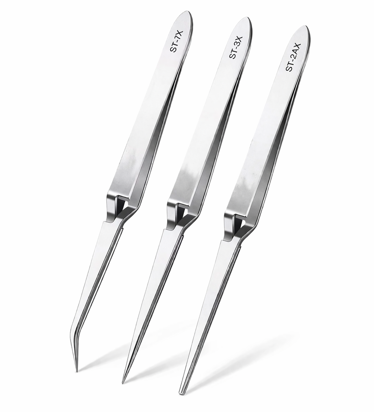 Stainless Steel Cross-Locking Reverse Action Tweezers, Anti-Magnetic