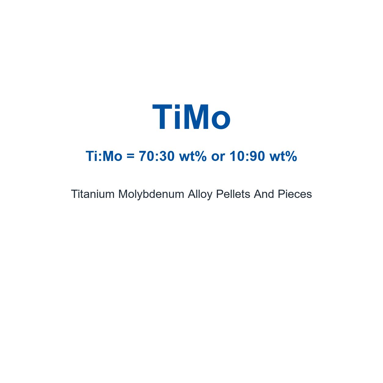 Titanium Molybdenum Alloy (TiMo) Pellets And Pieces, 99.9% Purity