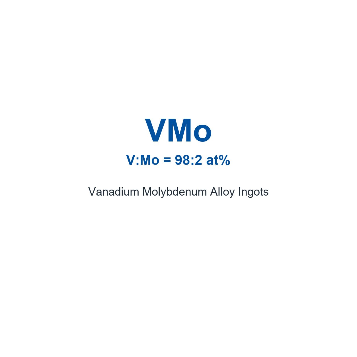 Vanadium Molybdenum Alloy (VMo) Ingots, 99.9% Purity