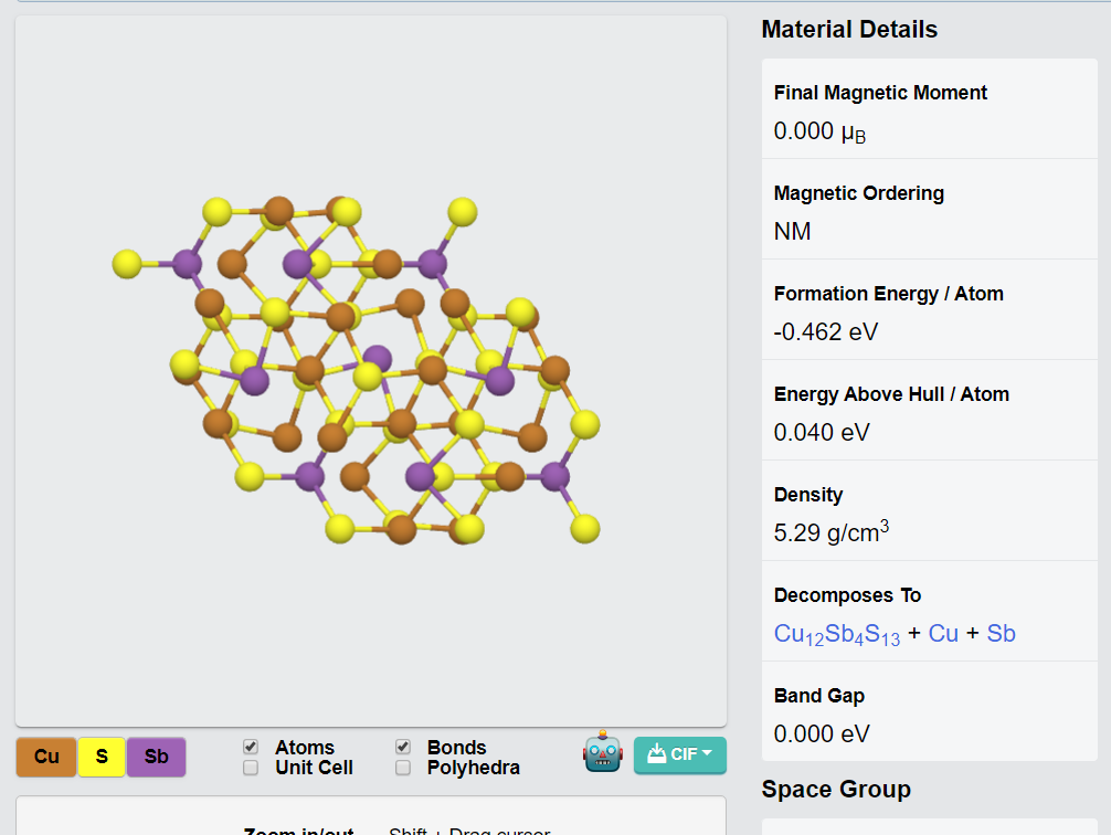 Cu3SbS3 Crystals – view 2