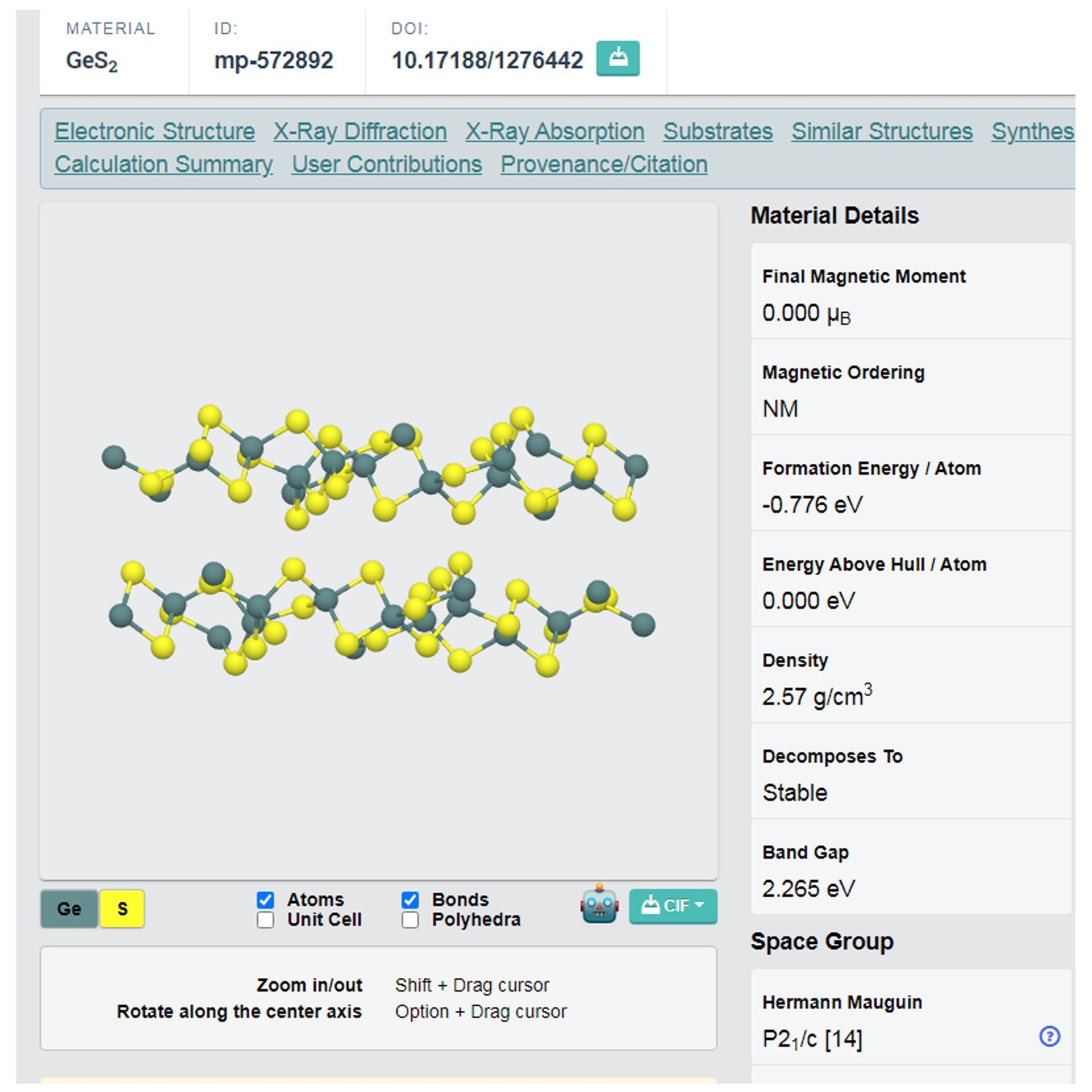 GeS2 Crystals
