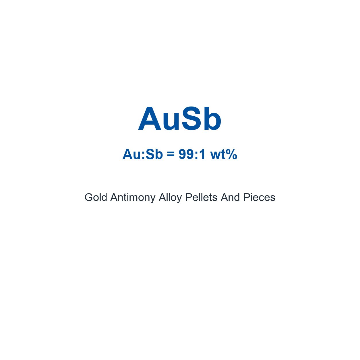 Gold Antimony Alloy (AuSb) Pellets And Pieces, 99.99% Purity