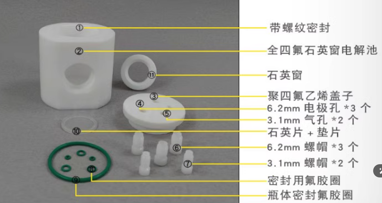 PTFE Optical Electrochemical Cell, Sealed/Unsealed – view 2