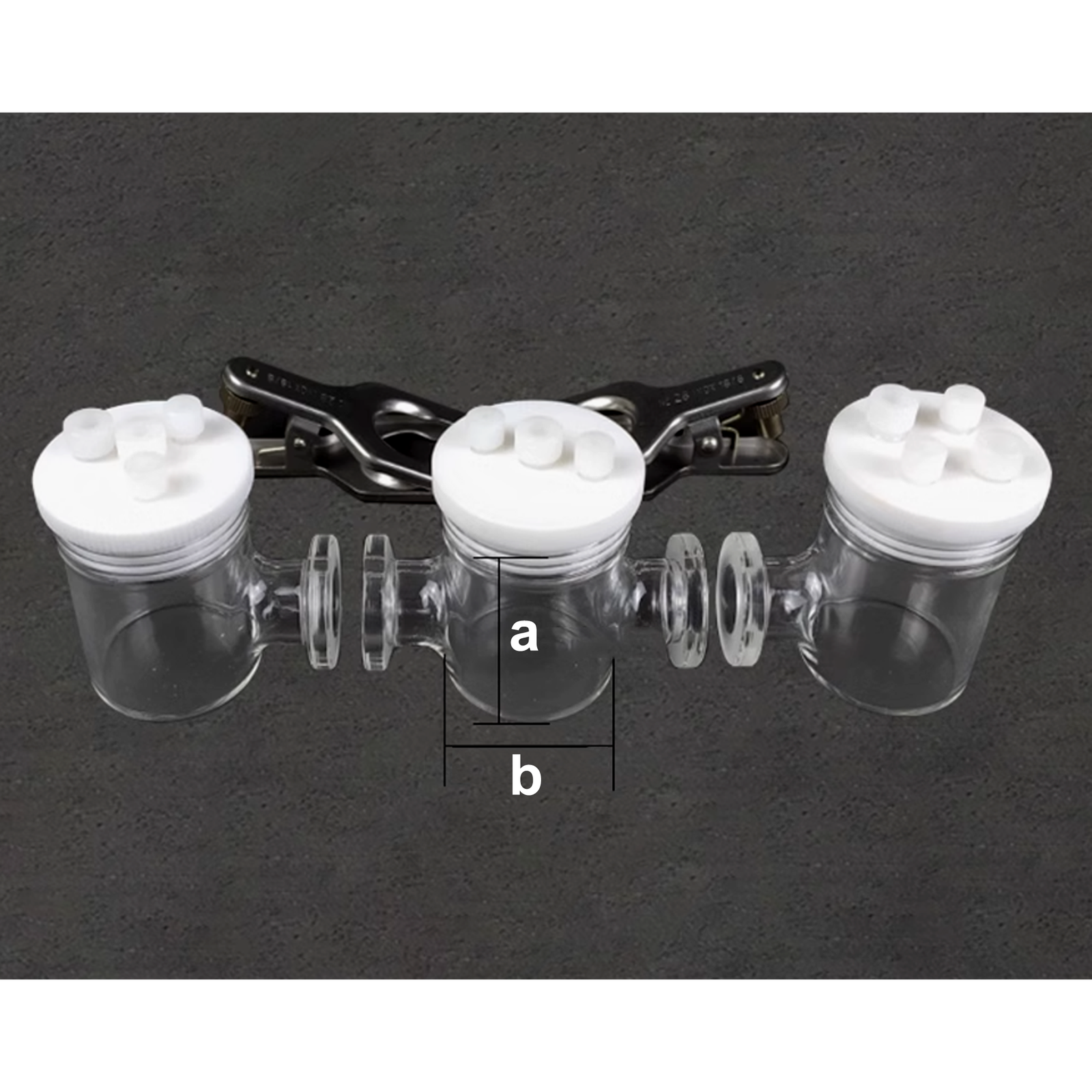 Triple Chamber Electrochemical Cell, Sealed/Unsealed – view 2