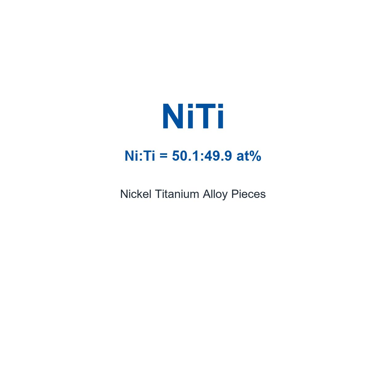 Nickel Titanium Alloy (NiTi) Pieces, 99.9% Purity